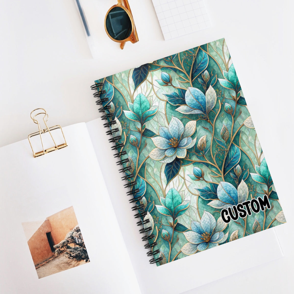 Custom Floral Pattern Spiral Bound Notebook