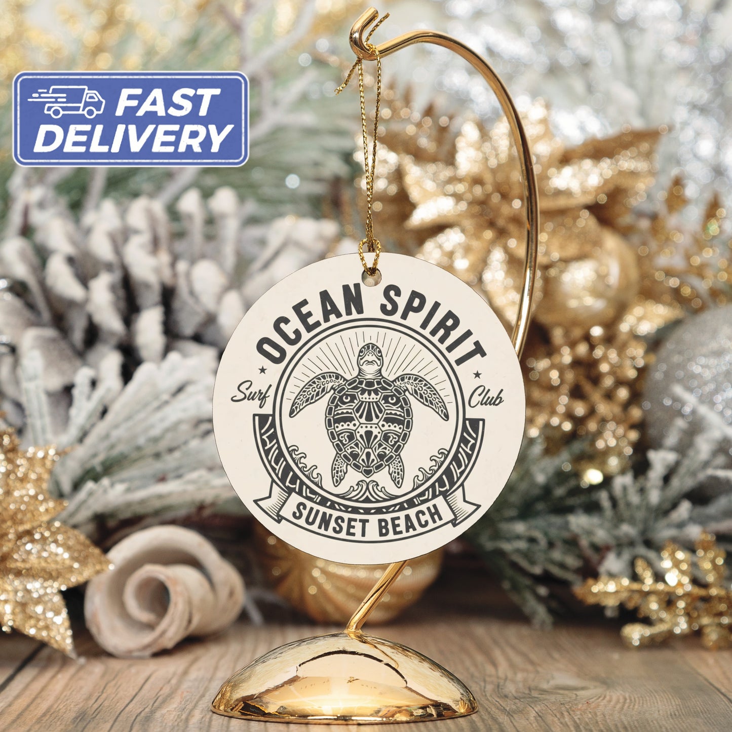 Ocean Spirit Club Sunset Beach Ornament product