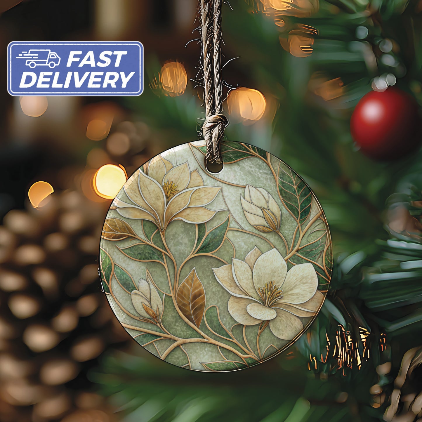 Elegant Floral Christmas Tree Decoration Ornament