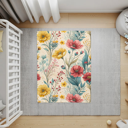 Red Yellow Floral Watercolor Botanical Art Design - Walk Greener