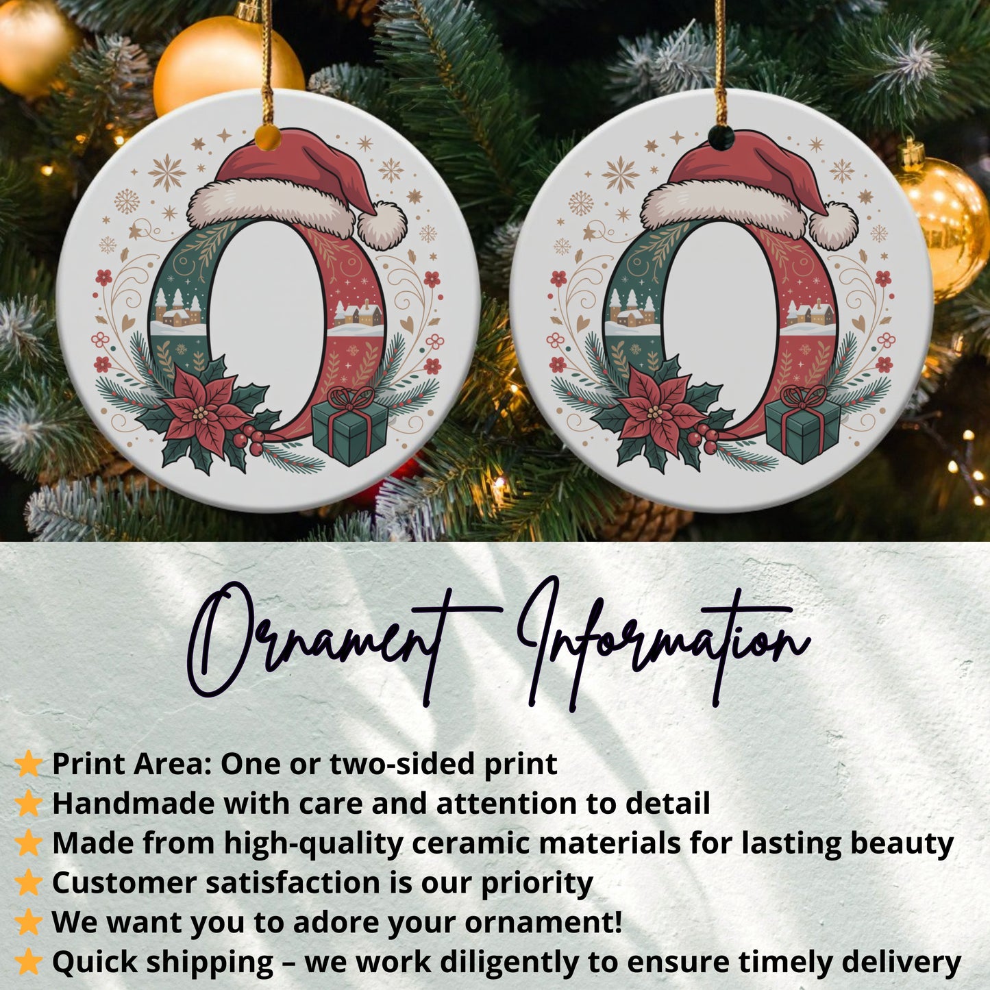 Personalized Santa Hat Christmas Ornament product type