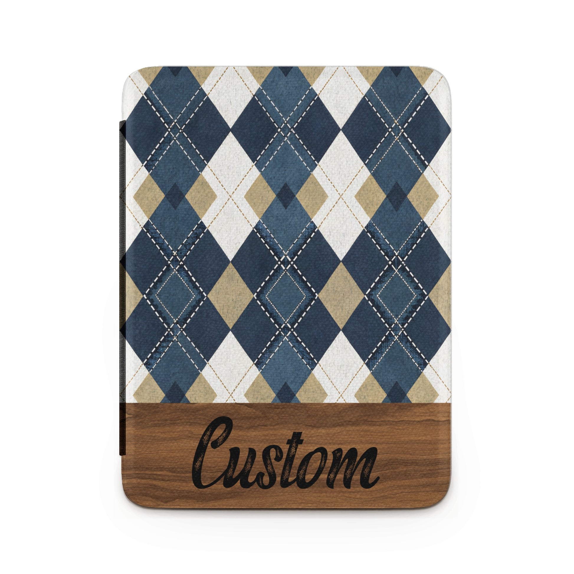 Blue Argyle Custom Design Hardcover Notebook