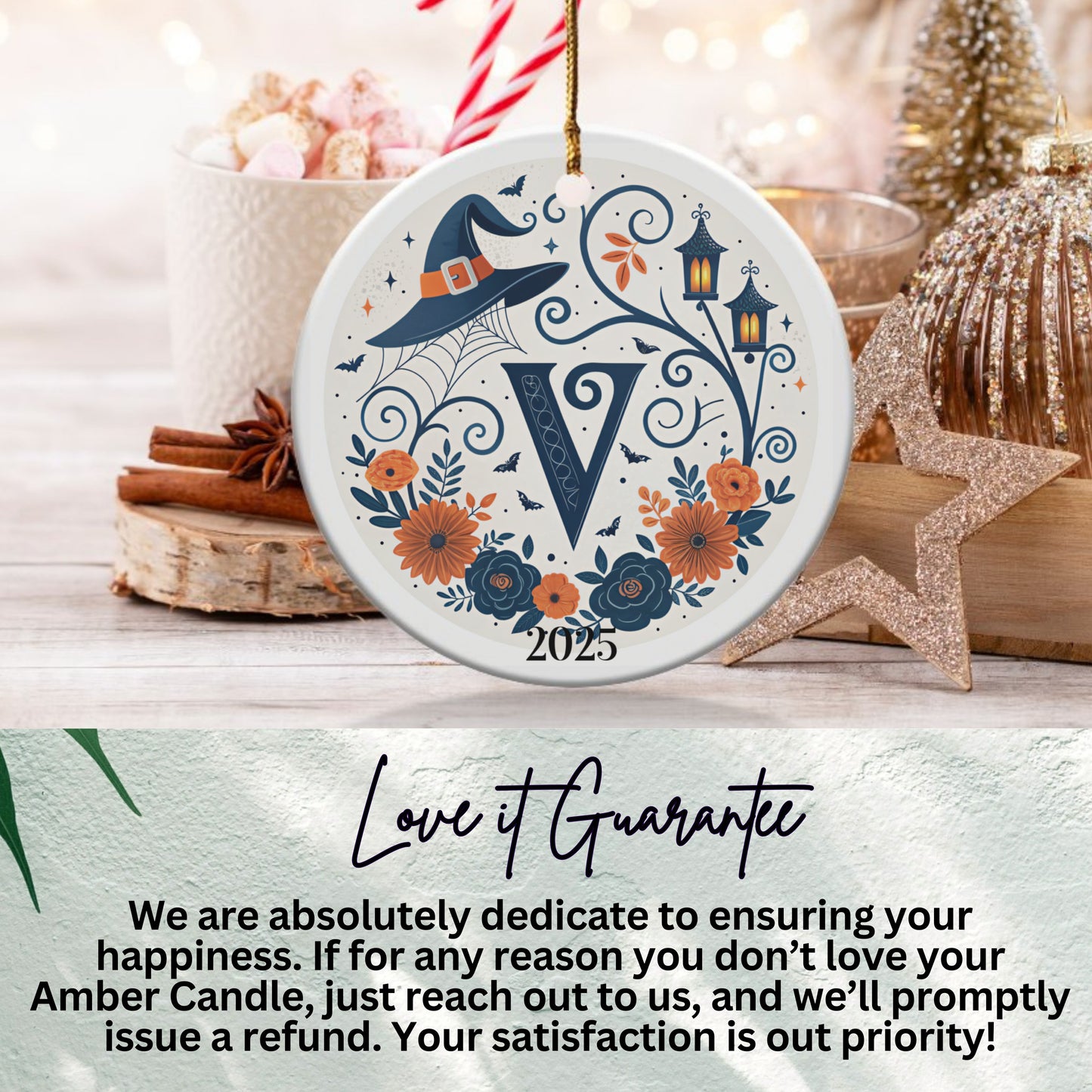 Personalized Witch Hat Initial Ornament product type