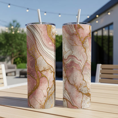 Marble and Gold Accent Insulated Tumbler Cup