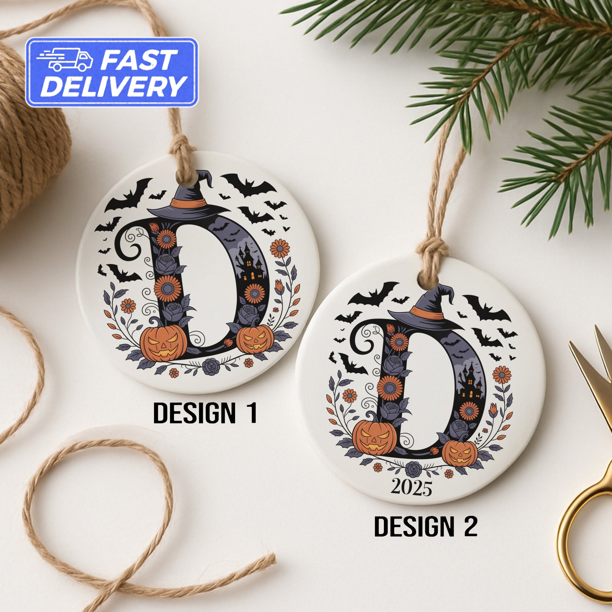 Halloween Pumpkin Alphabet Ornament 2025 product type