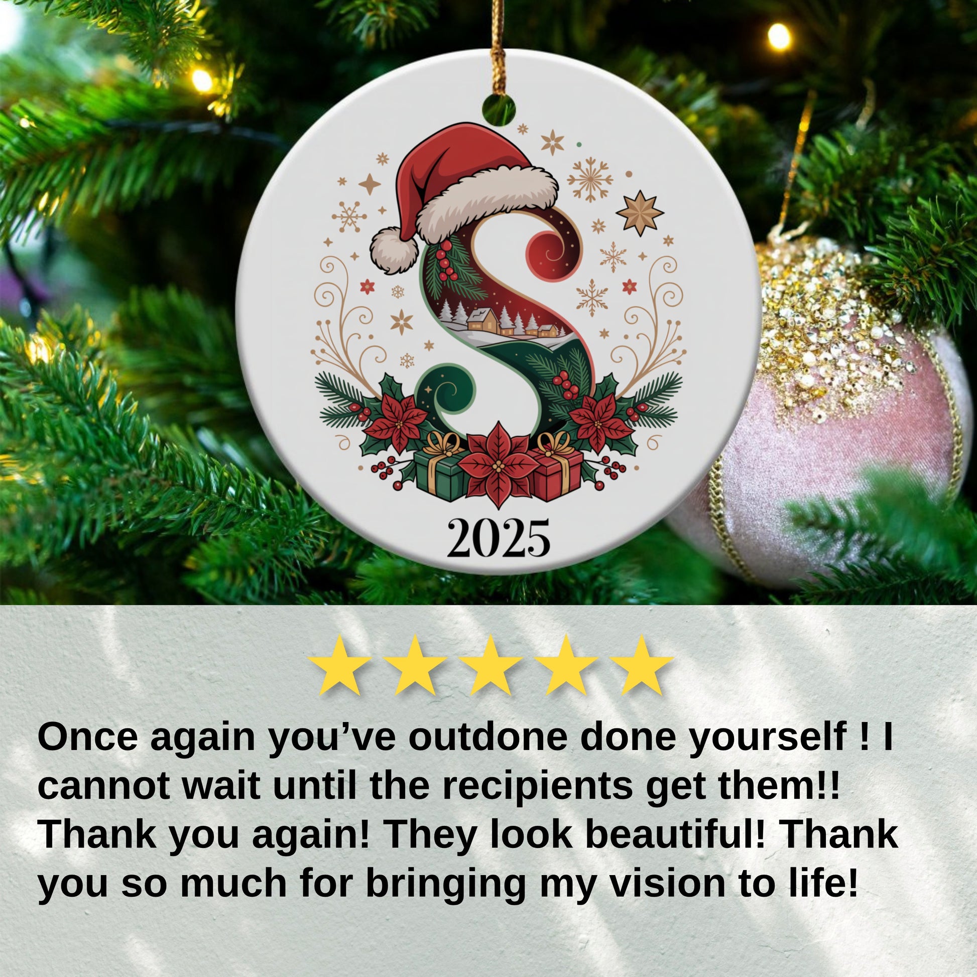 Personalized Christmas Ornament with Santa Claus product