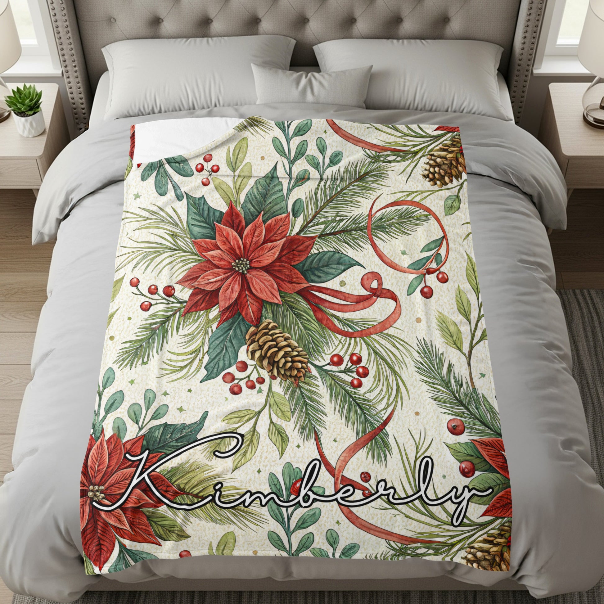 Personalized Christmas Kimberly Bedding Set