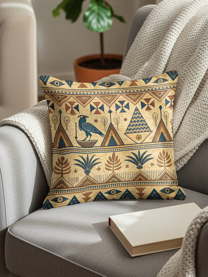 Egyptian Pharaohs Ancient Symbols Geometric Motifs Pillows & Pillow Cases - Walk Greener