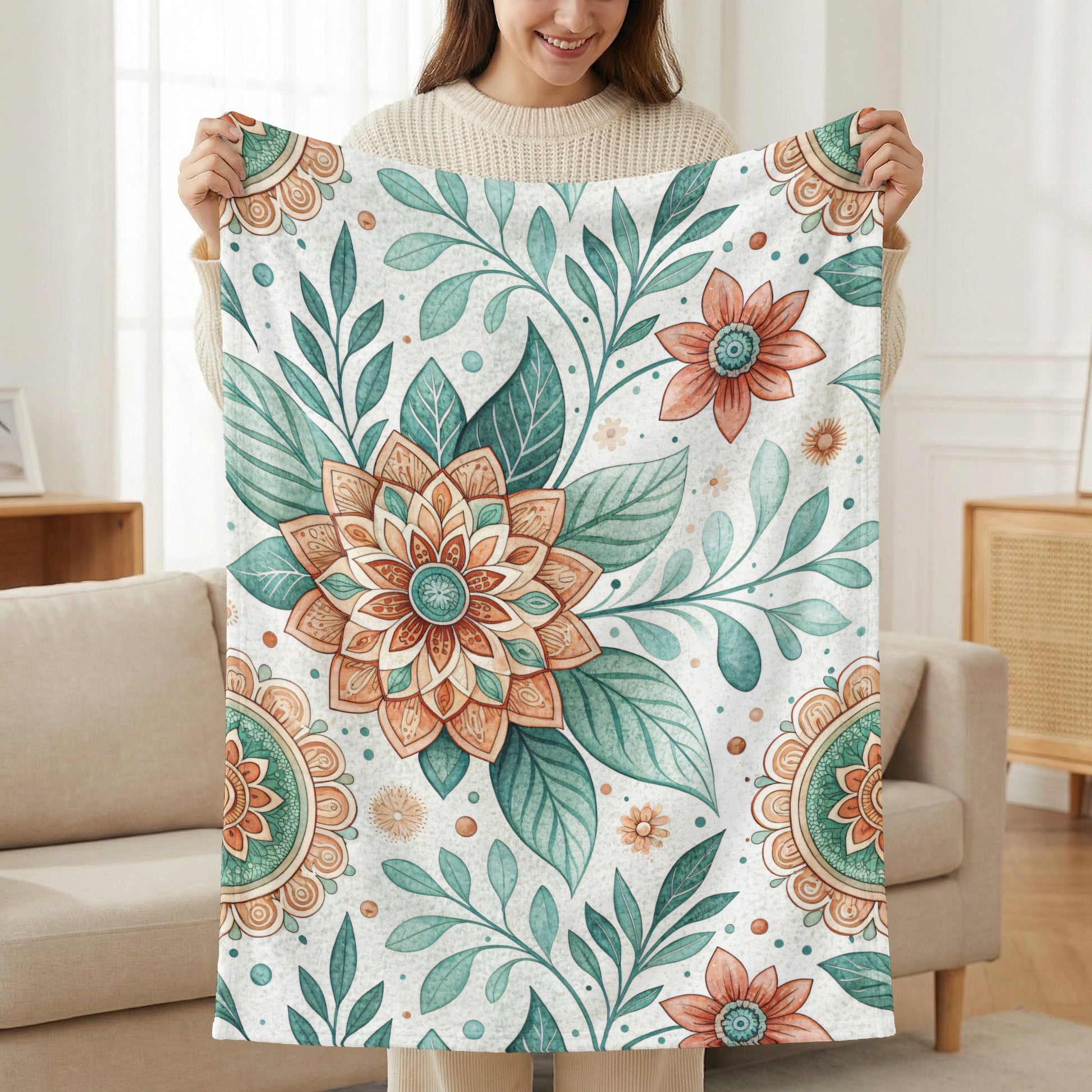 Artistic Floral Pattern Design in Watercolor Illustration - Walk Greener