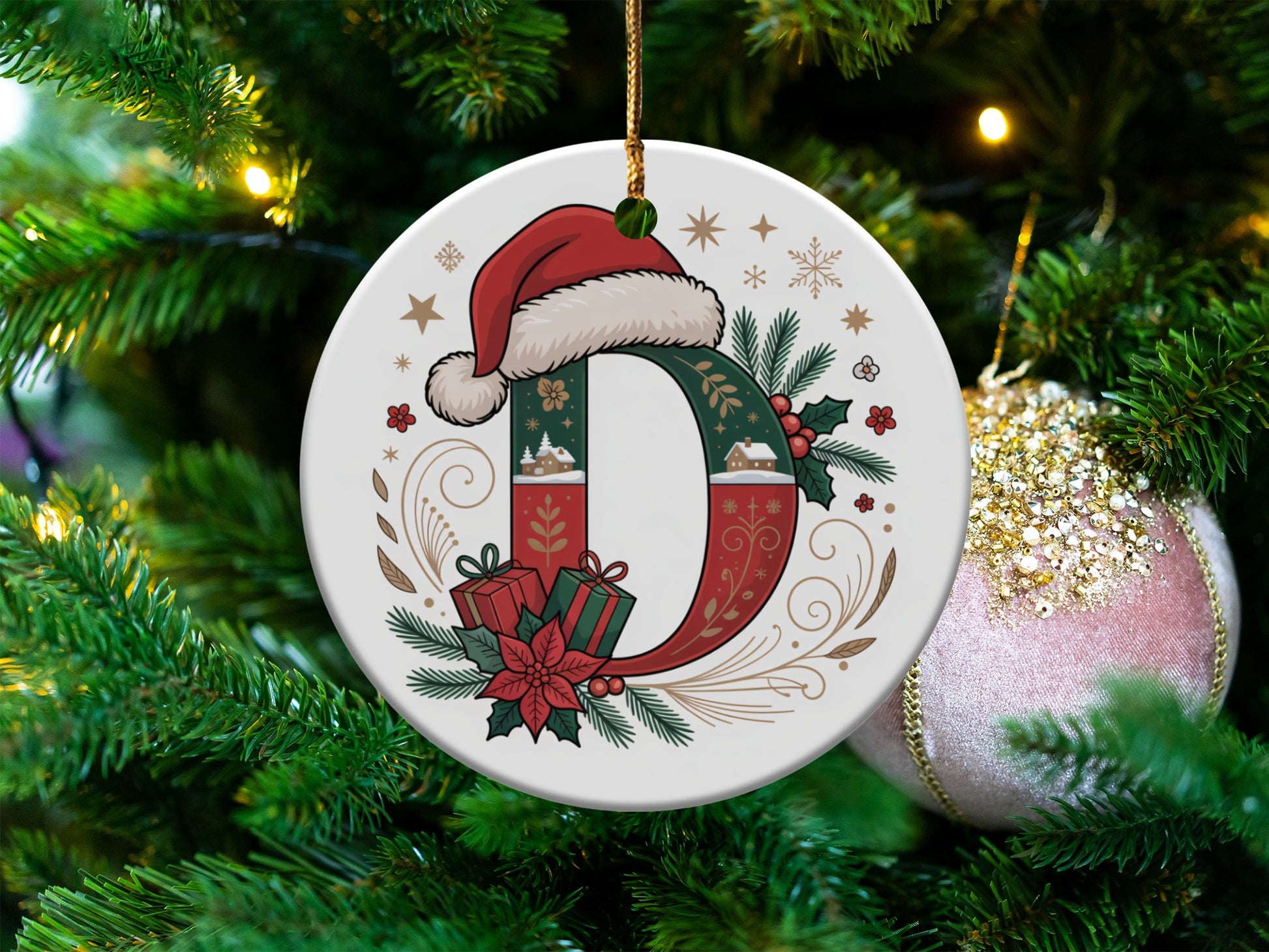 Personalized Christmas Ornament D shaped product