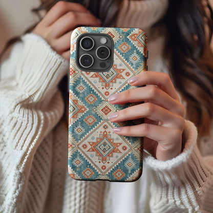 Detailed Geometric Pattern with Diamond Shapes Slim Custom Phone Case - Walk Greener