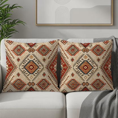 Geometric Pattern Decorative Throw Pillow Cover Set