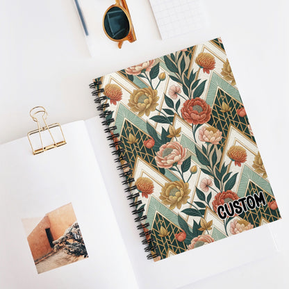 Custom Floral Geometric Design Spiral Notebook