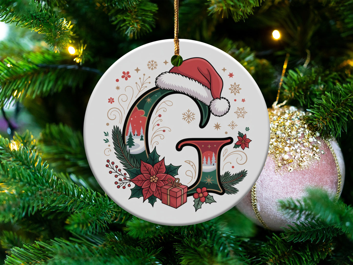 Personalized Letter C Christmas Tree Ornament product