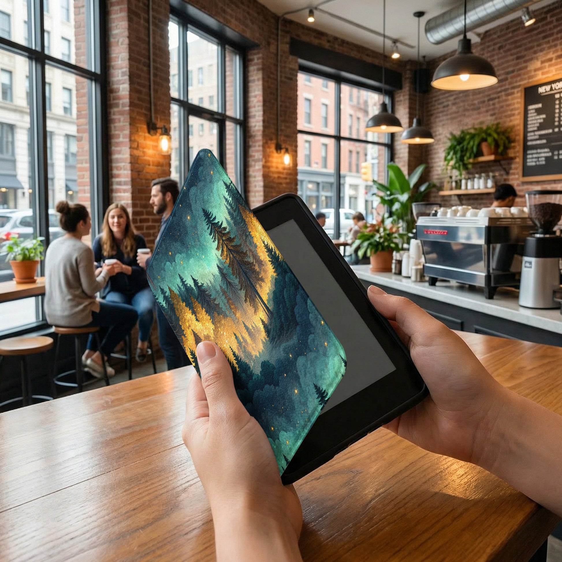 Forest and Sky Scenic Tablet Sleeve Painting Design