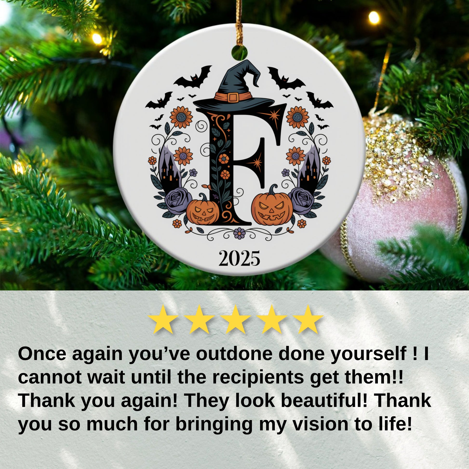 Customizable Halloween Letter Ornament product