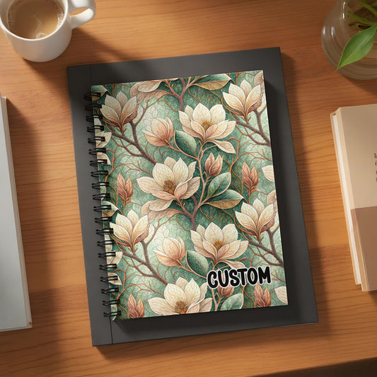 Custom Floral Print Spiral Bound Notebook