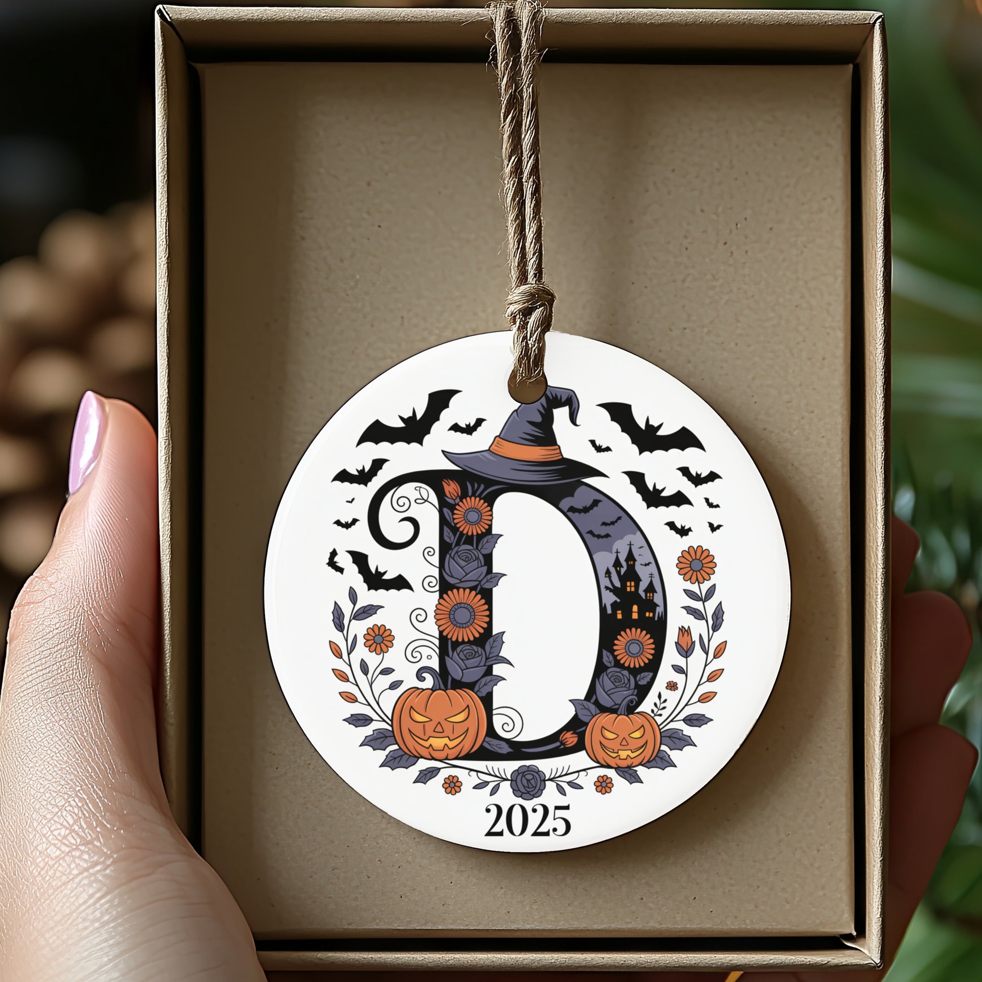 Personalized Halloween Letter D Ornament product
