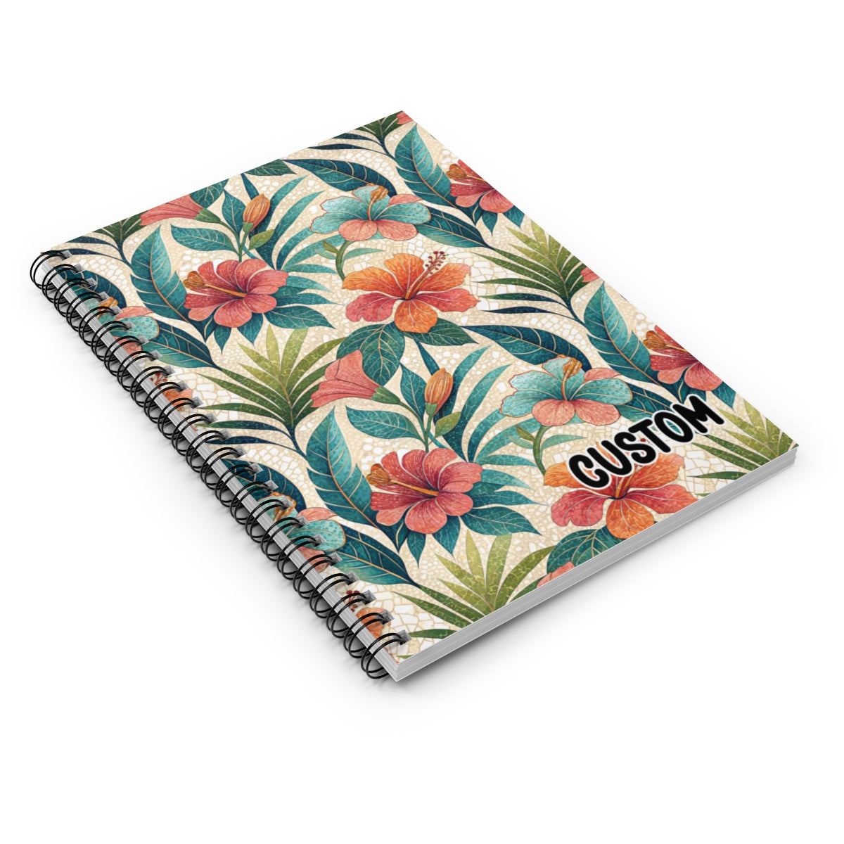 Hawaiian Tropical Floral Spiral Bound Custom Notebook