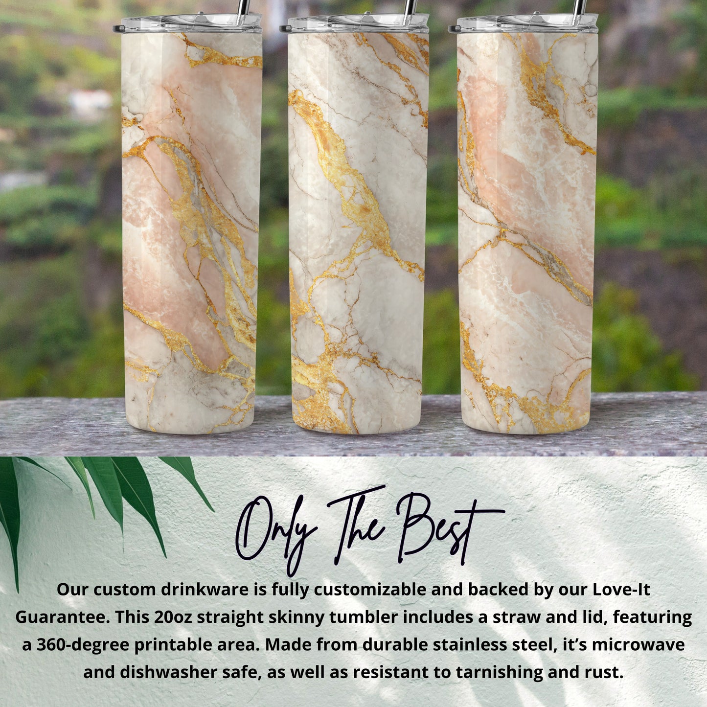 Customizable 20oz Tumbler with Straw and Lid Drinkware