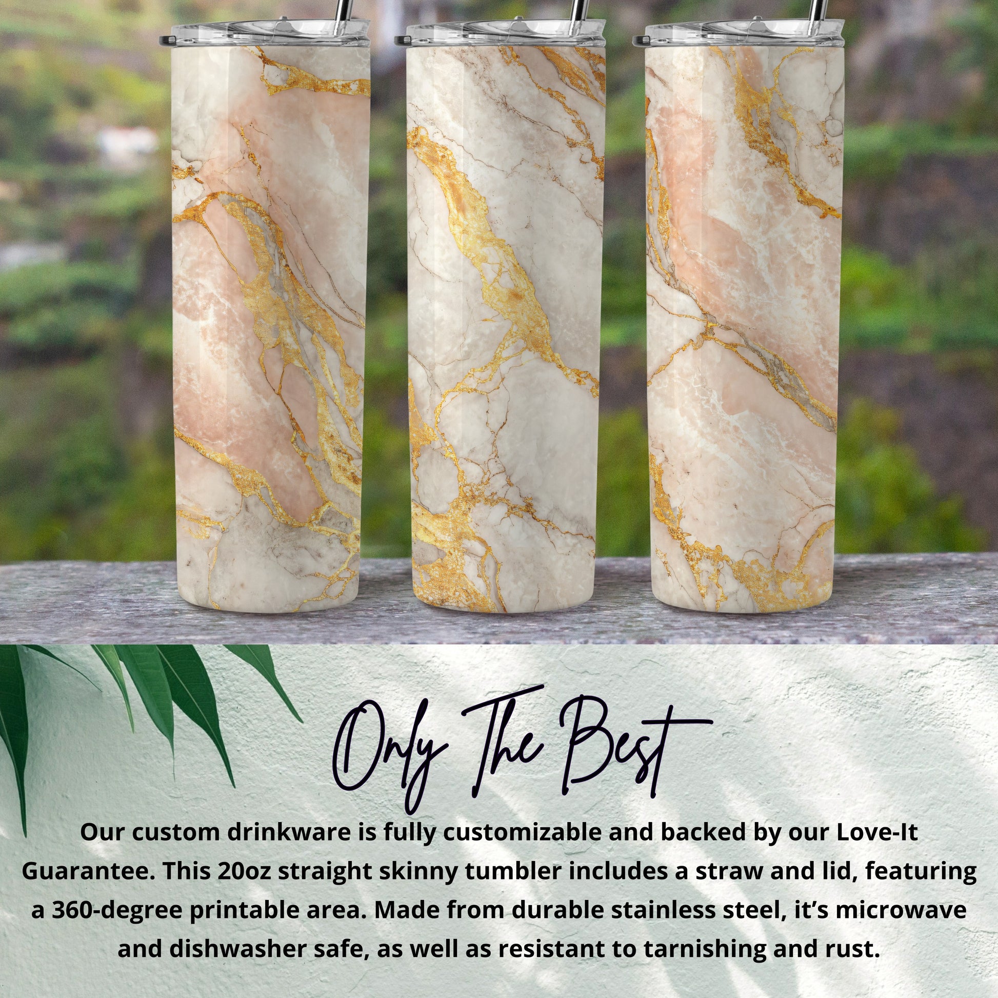 Customizable 20oz Tumbler with Straw and Lid Drinkware
