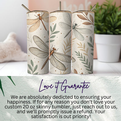 Beautiful Dragonfly Design Custom Skinny Tumbler 20 oz