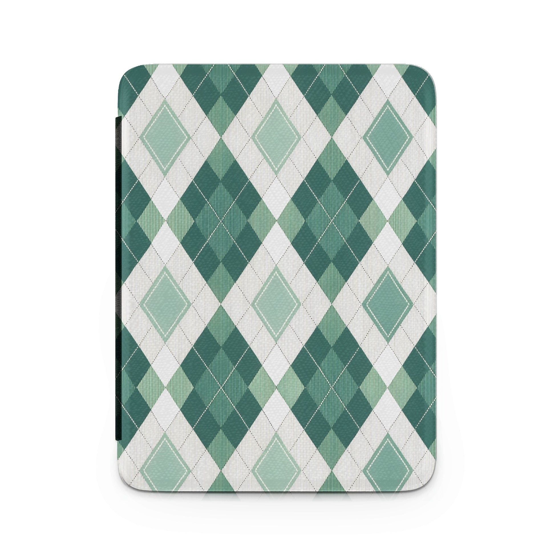 Green and White Argyle Diamond Pattern Case