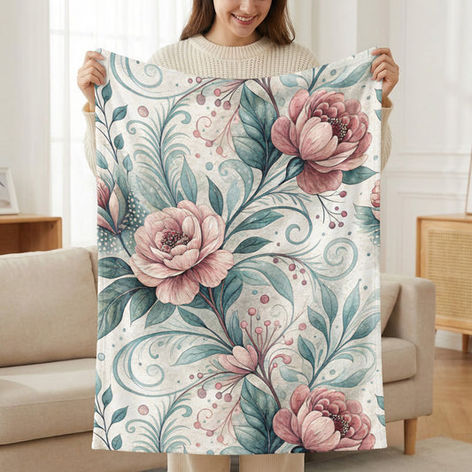 Watercolor Floral Design with Elegant Pink Flowers - Walk Greener