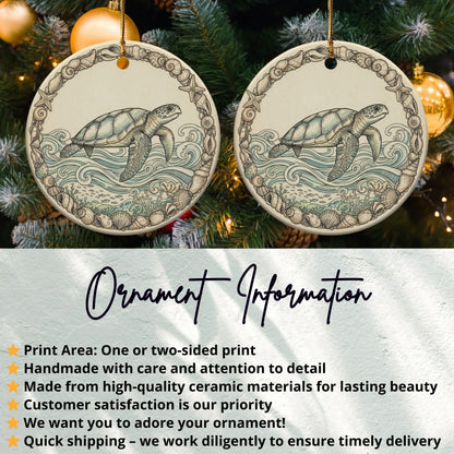 Sea Turtle Ceramic Christmas Ornament Holiday product type