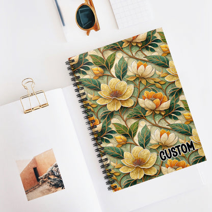 Custom Floral Pattern Spiral Bound Notebook