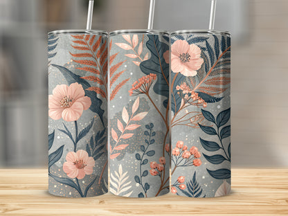 Serene Blooms and Botanical Delight Artistic Tumbler - Walk Greener