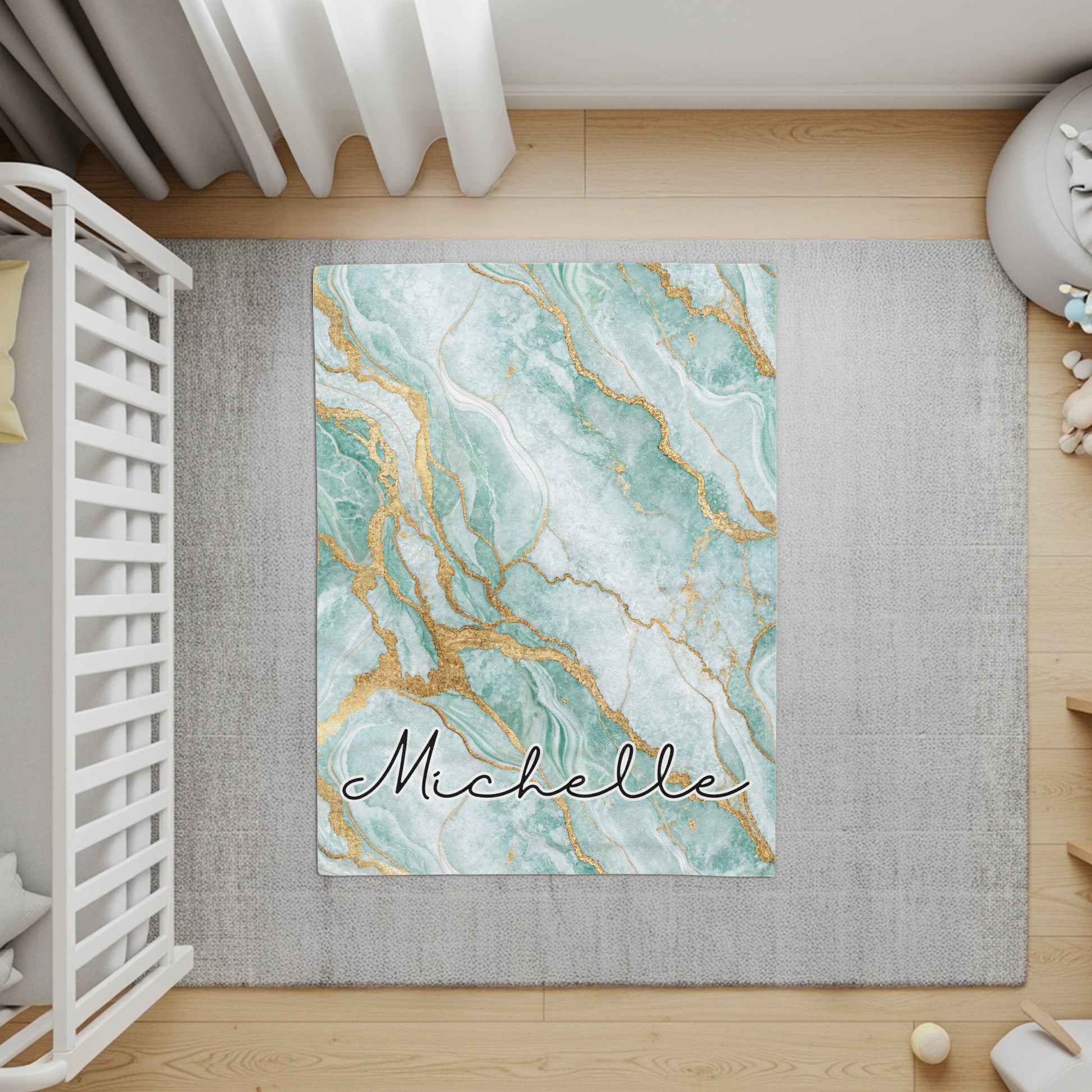 Elegant Marble Design Custom Name Blanket Beautiful Gift - Walk Greener