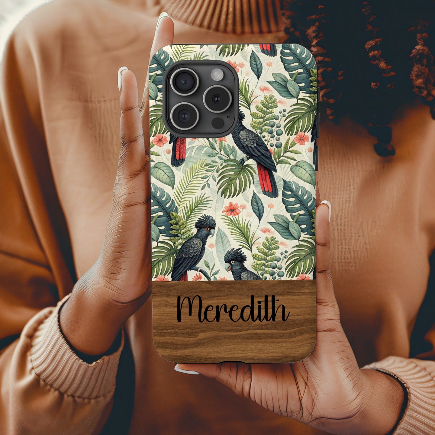 Custom Tropical Parrot Personalized Phone Case