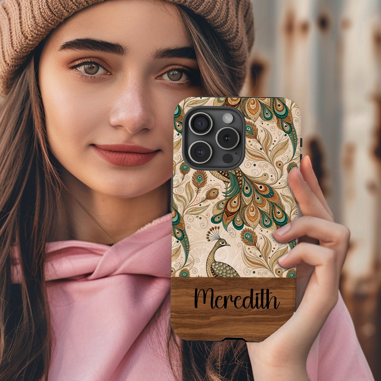 Personalized Peacock Feather Design Meredith Case