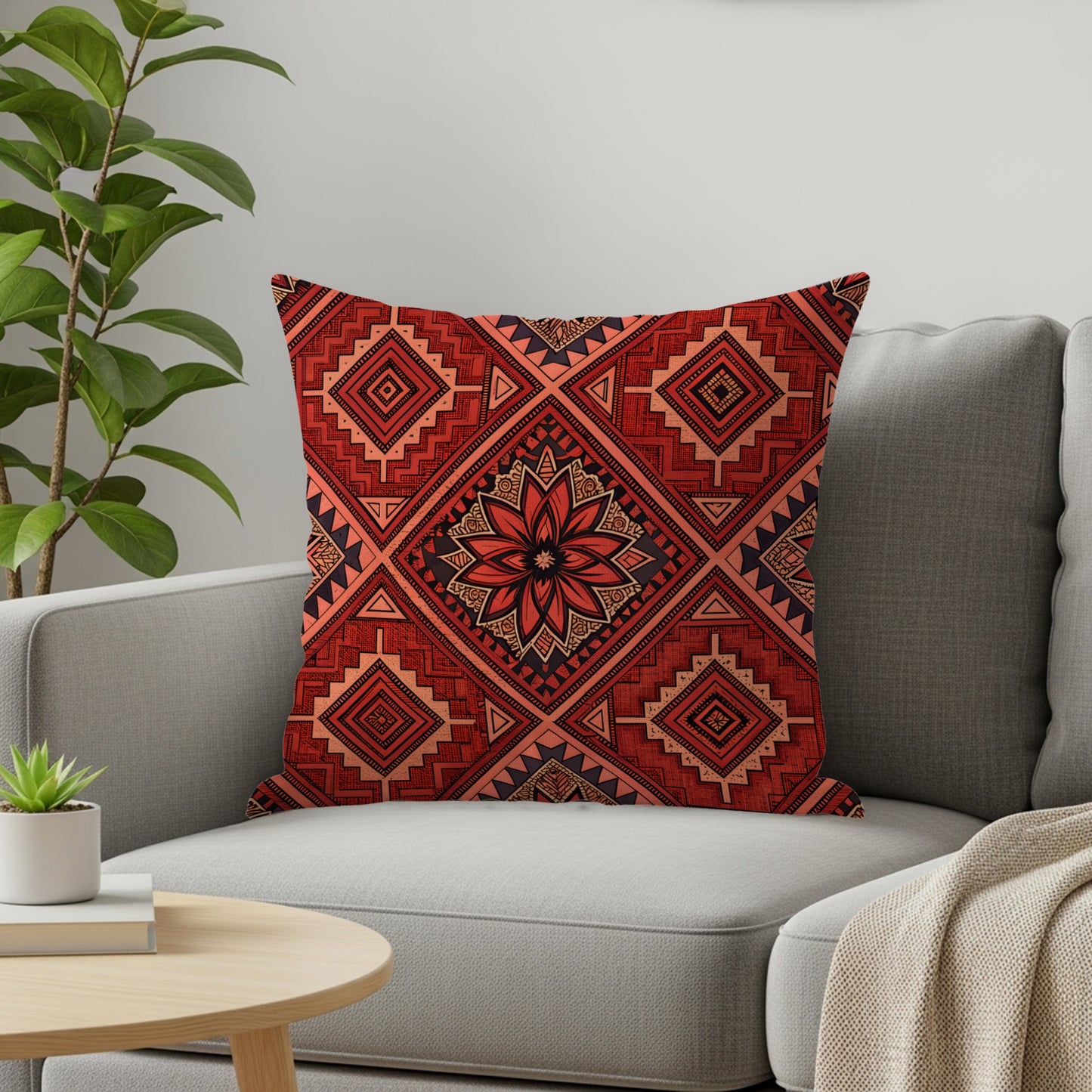 Tribal Aztec Geometric Floral Design Patterned Pillows & Pillow Cases - Walk Greener