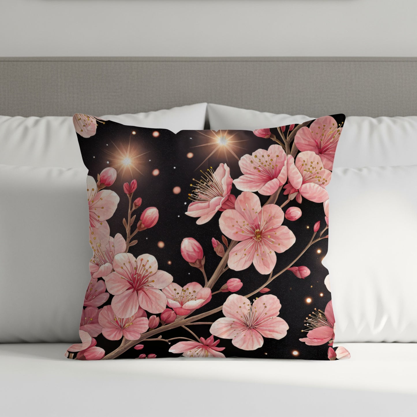 Beautiful Pink Cherry Blossom Decorative Cushion Cover