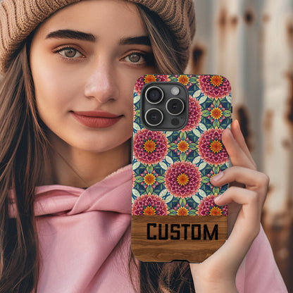 Vibrant Floral Custom Design Phone Case with Custom Text