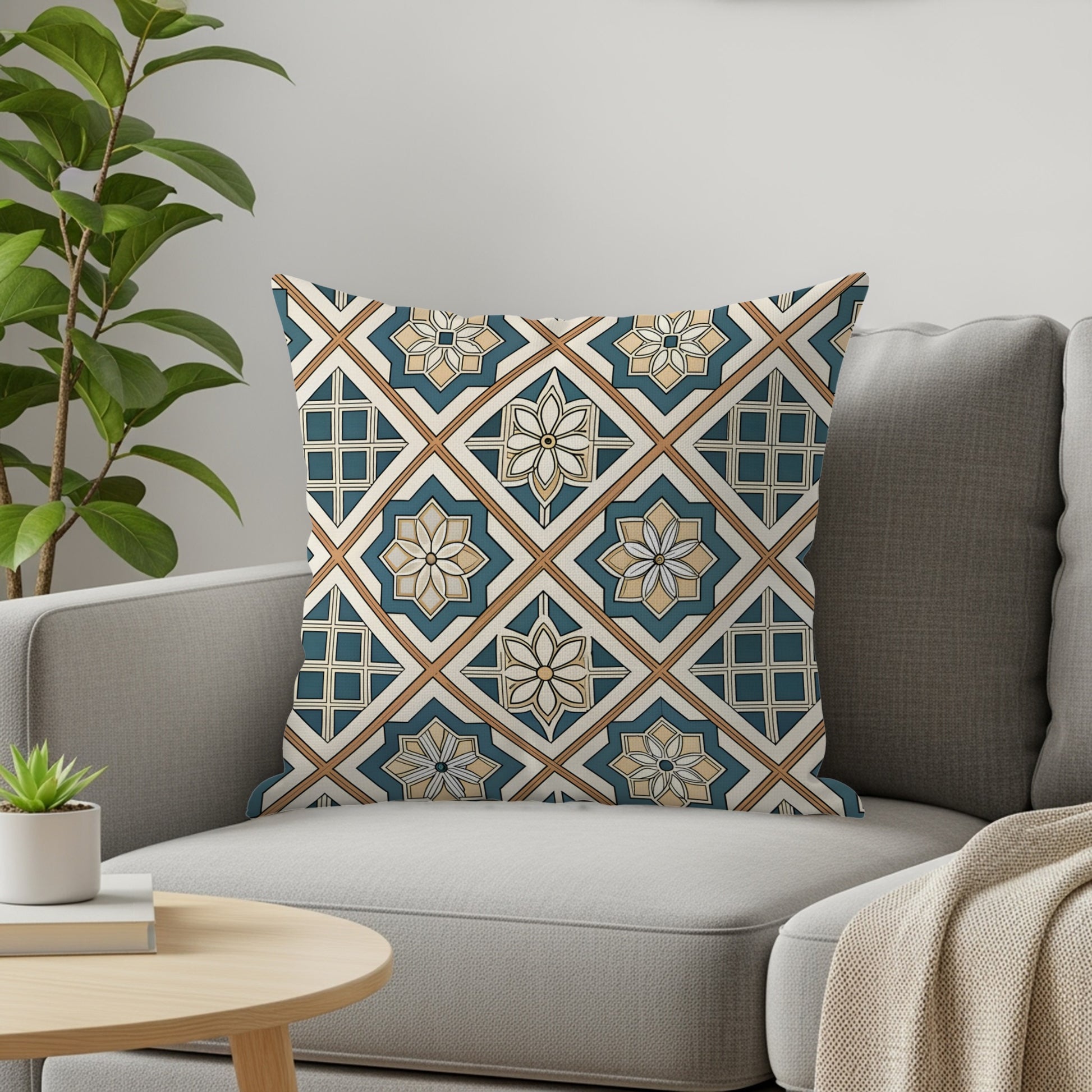 Elegant Floral Geometric Pattern Pillows & Pillow Cases - Walk Greener