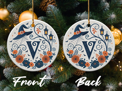 Monogram V Halloween Floral Ornament product