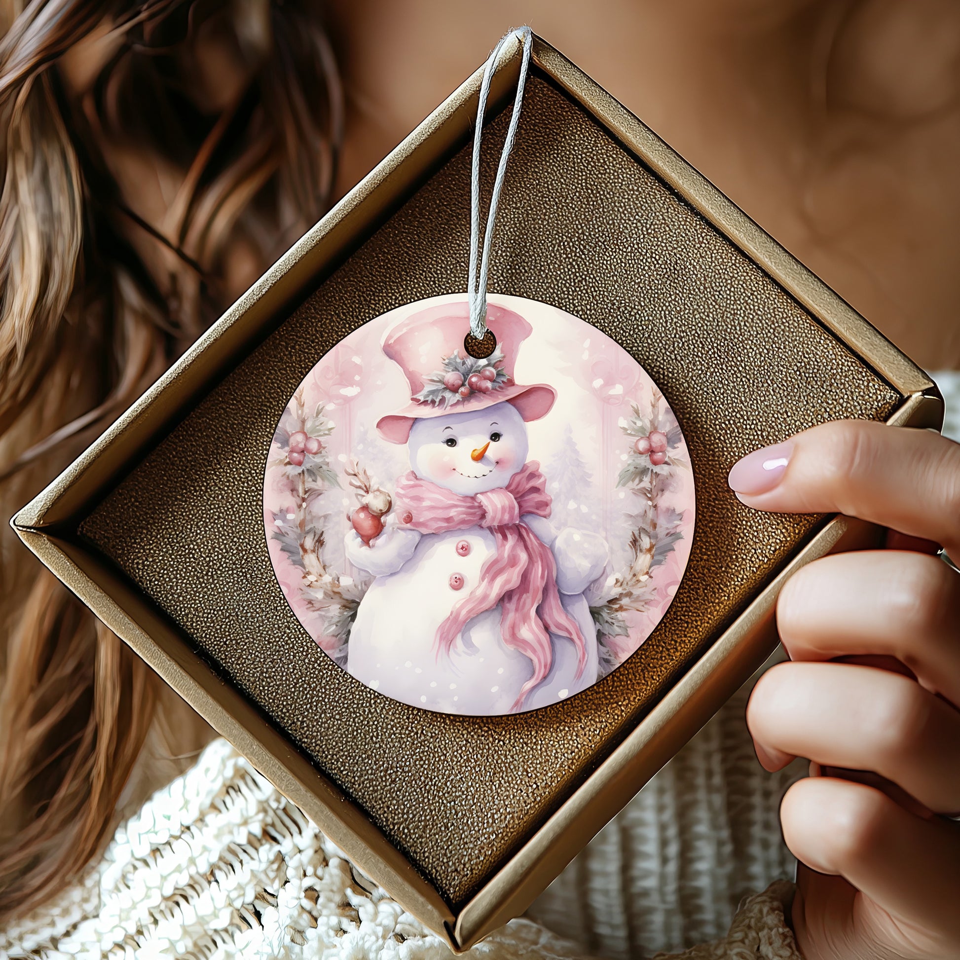 Festive Snowman Ornament in Gift Box Christmas product