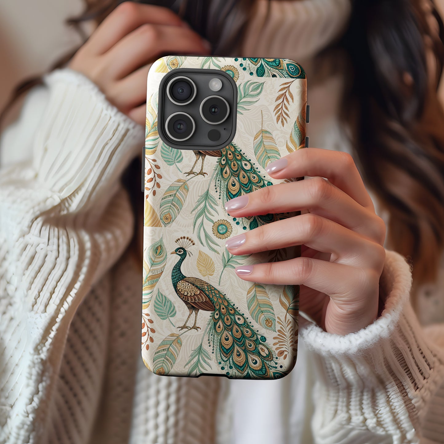 Elegant Peacock Design Phone Case for Stylish Protection