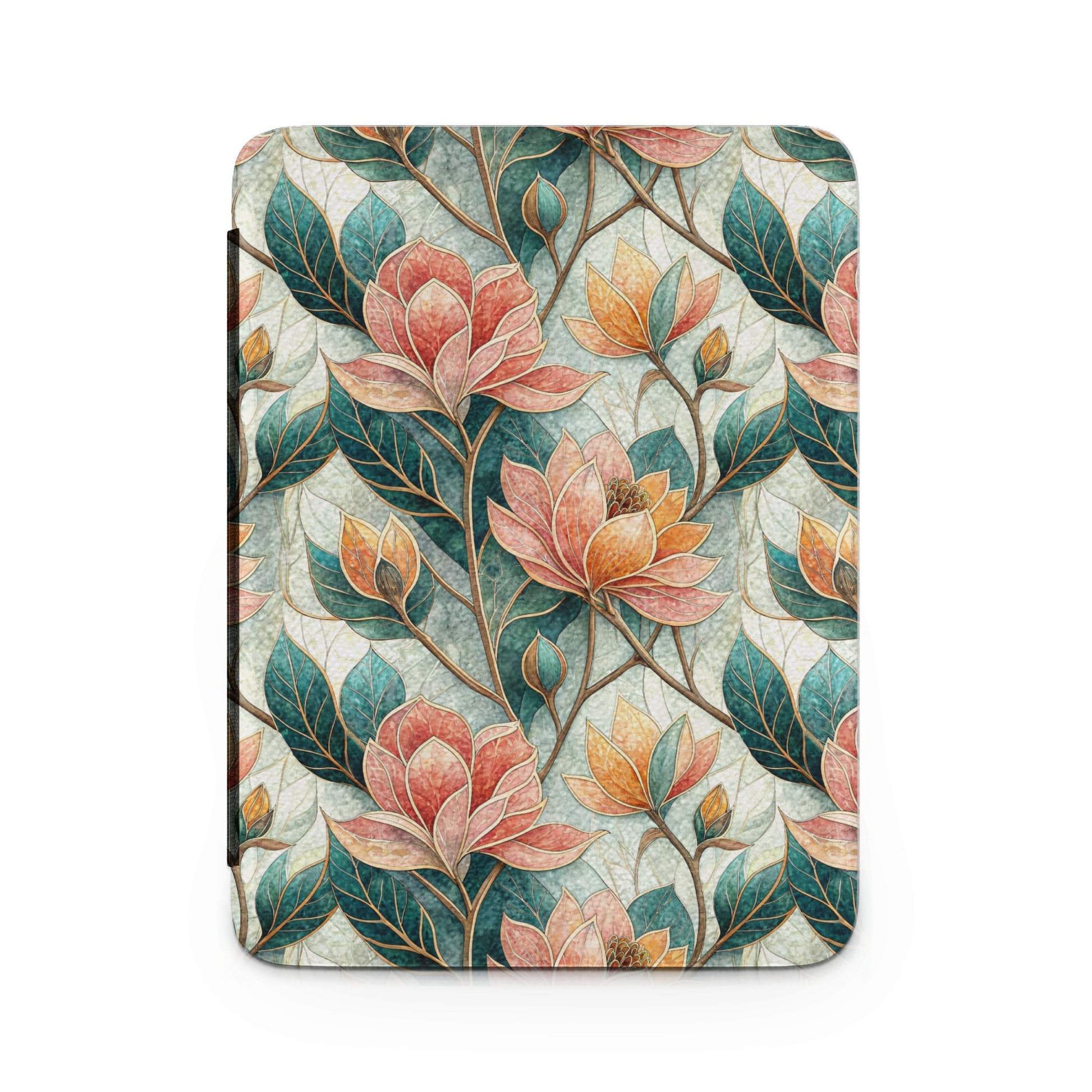 Floral and Leaf Pattern Print Tablet Cover