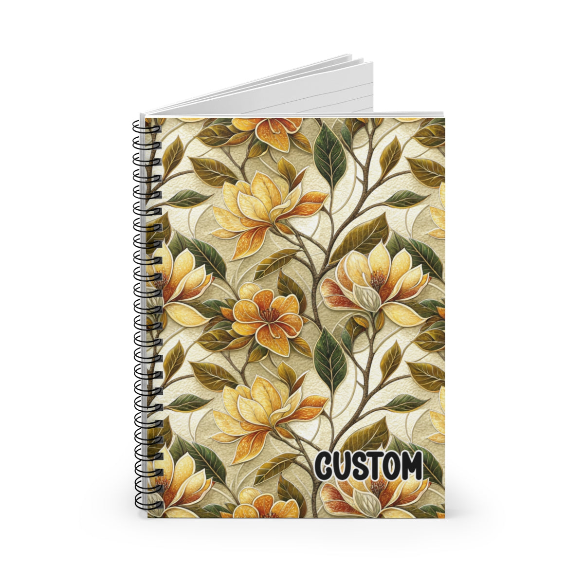 Custom Floral Pattern Spiral Bound Notebook