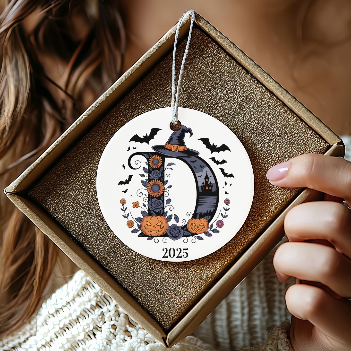 Personalized Halloween 2025 Witch Hat Design Ornament product