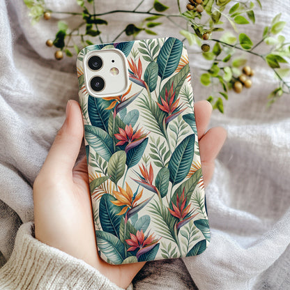 Vibrant Tropical Leaves Design Phone Case Cover