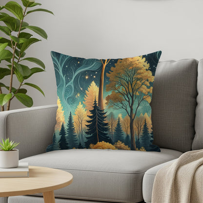 Mystical Forest Landscape Art Print Throw Pillow