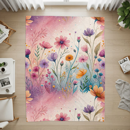 Watercolor Floral Garden Scene Artistic Design - Walk Greener