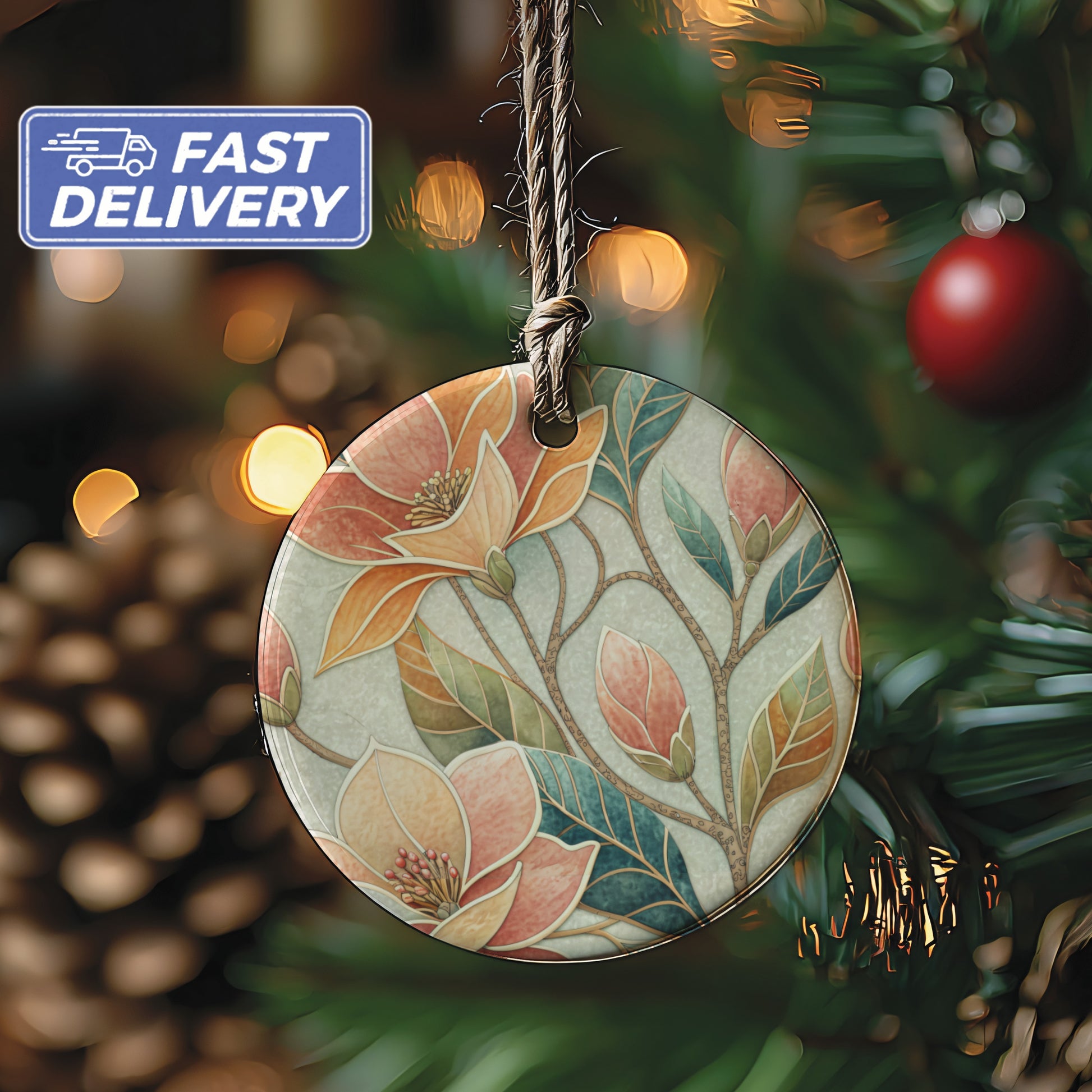 Floral Design Christmas Tree Hanging Ornament for Holiday