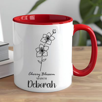 Cherry Blossom March Deborah Personalized Mug