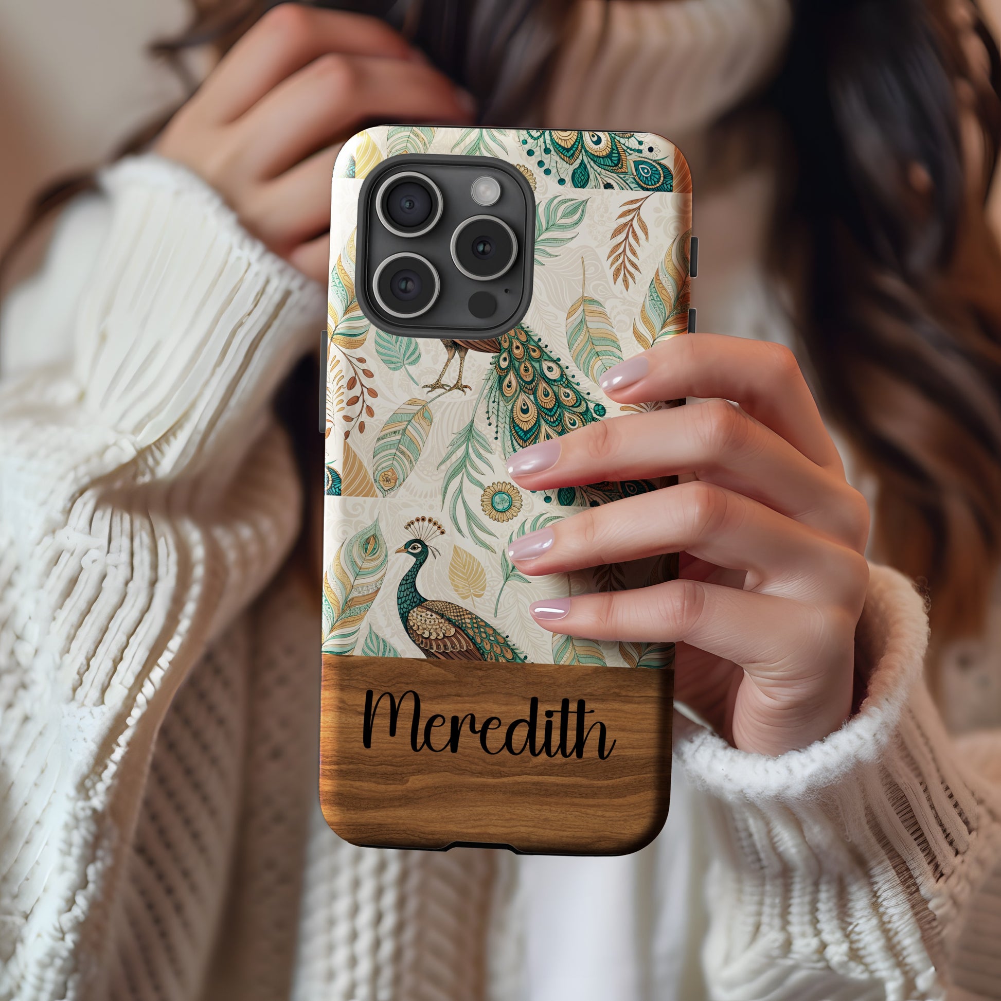 Personalized Peacock Design Phone Case